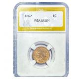 1862 Indian Head Cent PGA MS64