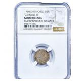 1789 Colonial Spain Silver 1/2 Real NGC G Details
