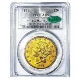 1861 $20 Gold Double Eagle PCGS AU55
