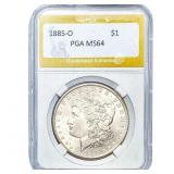 1885-O Morgan Silver Dollar PGA MS64