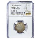 1874 Chile Silver 20 Cent NGC G Details