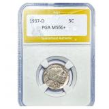 1937-D Buffalo Nickel PGA MS66+