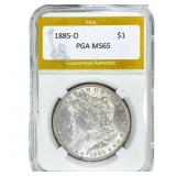 1885-O Morgan Silver Dollar PGA MS65