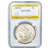 1878-S Morgan Silver Dollar PGA MS64