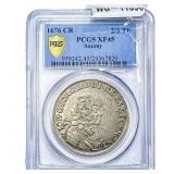 1676 Saxony Silver 2/3 Thaler PCGS XF45