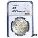 1878-CC Morgan Silver Dollar NGC MS63