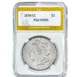 1878-CC Morgan Silver Dollar PGA MS65