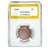 1944 1 Centavo Phillipines PGA MS64