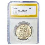 1940-S Walking Liberty Half Dollar PGA MS67