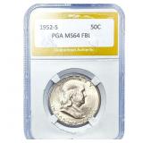 1952-S Franklin Half Dollar PGA MS64FBL