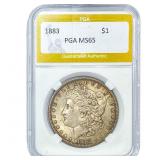 1883 Morgan Silver Dollar PGA MS65