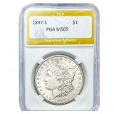 1897-S Morgan Silver Dollar PGA MS65