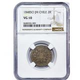 1848 Chile Silver 2 Reales NGC VG10