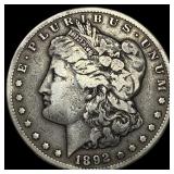 1892-CC Silver Morgan Dollar ABOUT  UNCIRCULATED