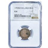 1793 Colonial Spain Silver 1 Real NGC G6