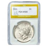 1921 Silver Peace Dollar PGA MS66