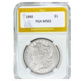 1890 Morgan Silver Dollar PGA MS65