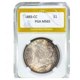 1883-CC Morgan Silver Dollar PGA MS65