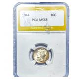 1944 Mercury Silver Dime PGA MS68