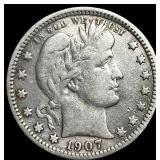 1907-O Barber Quarter CHOICE BU