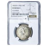 1902-SO Chile Silver 50 Centavos NGC VF Details
