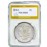 1878-S Morgan Silver Dollar PGA MS64