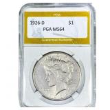 1926-D Silver Peace Dollar PGA MS64