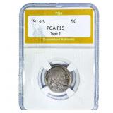 1913-S Buffalo Nickel PGA F15 Type 2