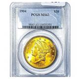 1904 $20 Gold Double Eagle PCGS MS63