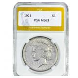 1921 Silver Peace Dollar PGA MS63