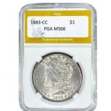 1883-CC Morgan Silver Dollar PGA MS66