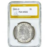 1901-O Morgan Silver Dollar PGA MS65