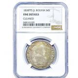 1830-PTS Bolivia Silver 4 Soles NGC Fine Details