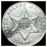 1860 Silver Three-Cent Piece UNCIRCULATED