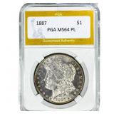 1887 Morgan Silver Dollar PGA MS64PL