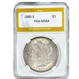 1885-S Morgan Silver Dollar PGA MS64