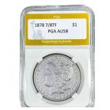 1878 7/8TF Morgan Silver Dollar PGA AU58