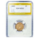 1863 Indian Head Cent PGA MS63