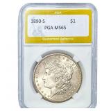 1890-S Morgan Silver Dollar PGA MS65
