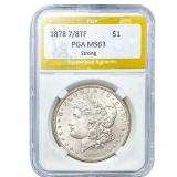 1878 7/8TF Morgan Silver Dollar PGA MS63 Strong