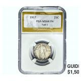 1917 Standing Liberty Quarter PGA MS64 FH TY 1