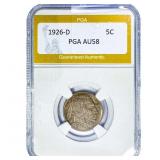 1926-D Buffalo Nickel PGA AU58