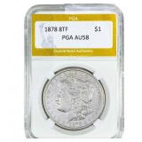 1878 8TF Morgan Silver Dollar PGA AU58