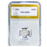 1852 Seated Liberty Half Dime PGA MS65