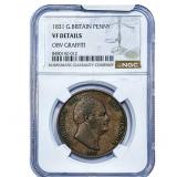 1831 Great Britain Copper Penny NGC VF Details