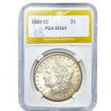 1880-CC Morgan Silver Dollar PGA MS64