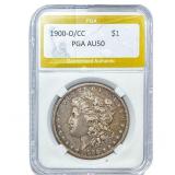 1900-O/CC Morgan Silver Dollar PGA AU50