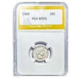 1909 Barber Dime PGA MS65