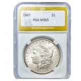 1887 Morgan Silver Dollar PGA MS65
