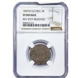 1847 Chile Silver 2 Reales NGC VF Details